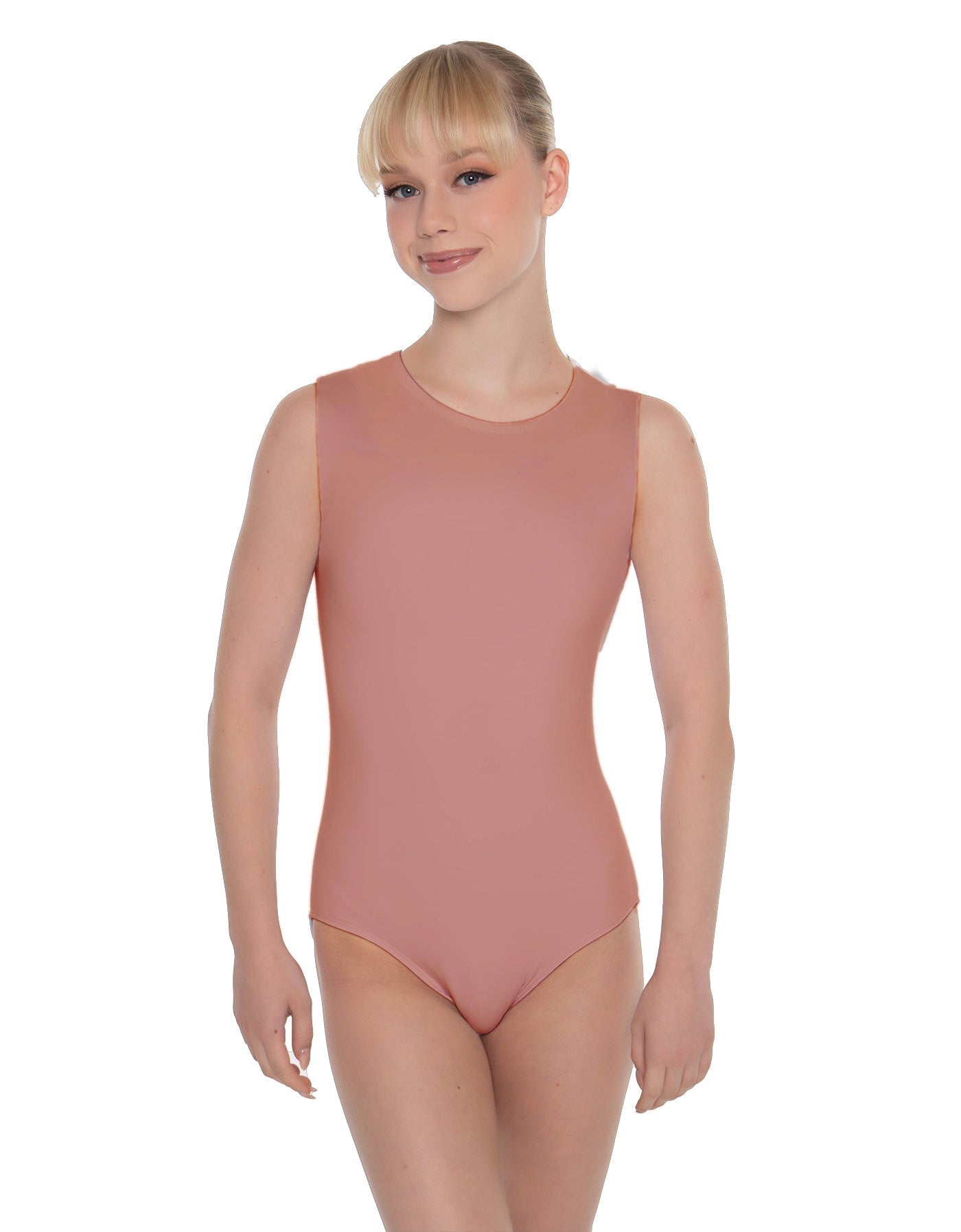 Solid Lycra Sleeveless Open Back Leotard