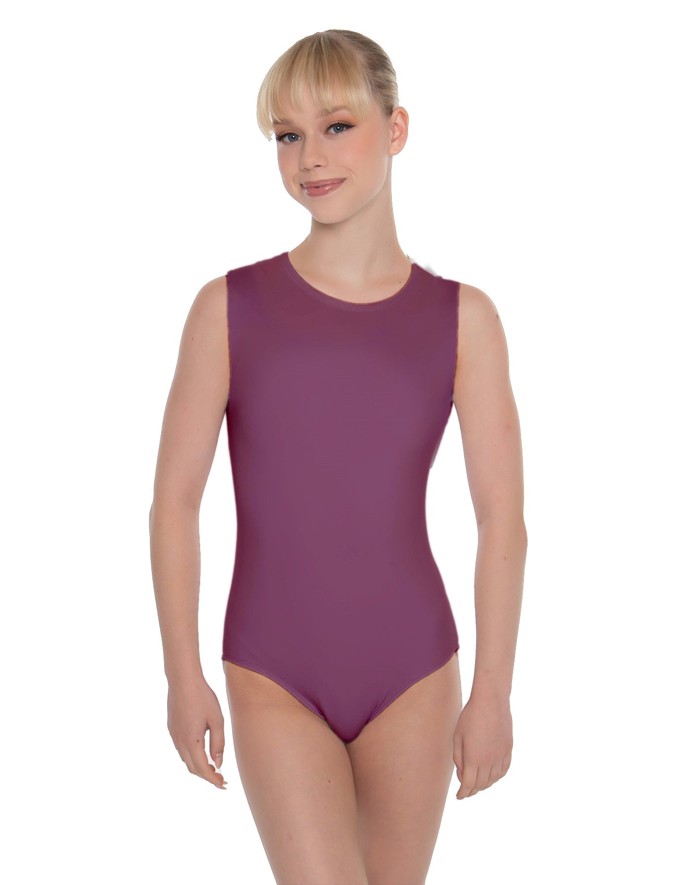 Solid Lycra Sleeveless Open Back Leotard