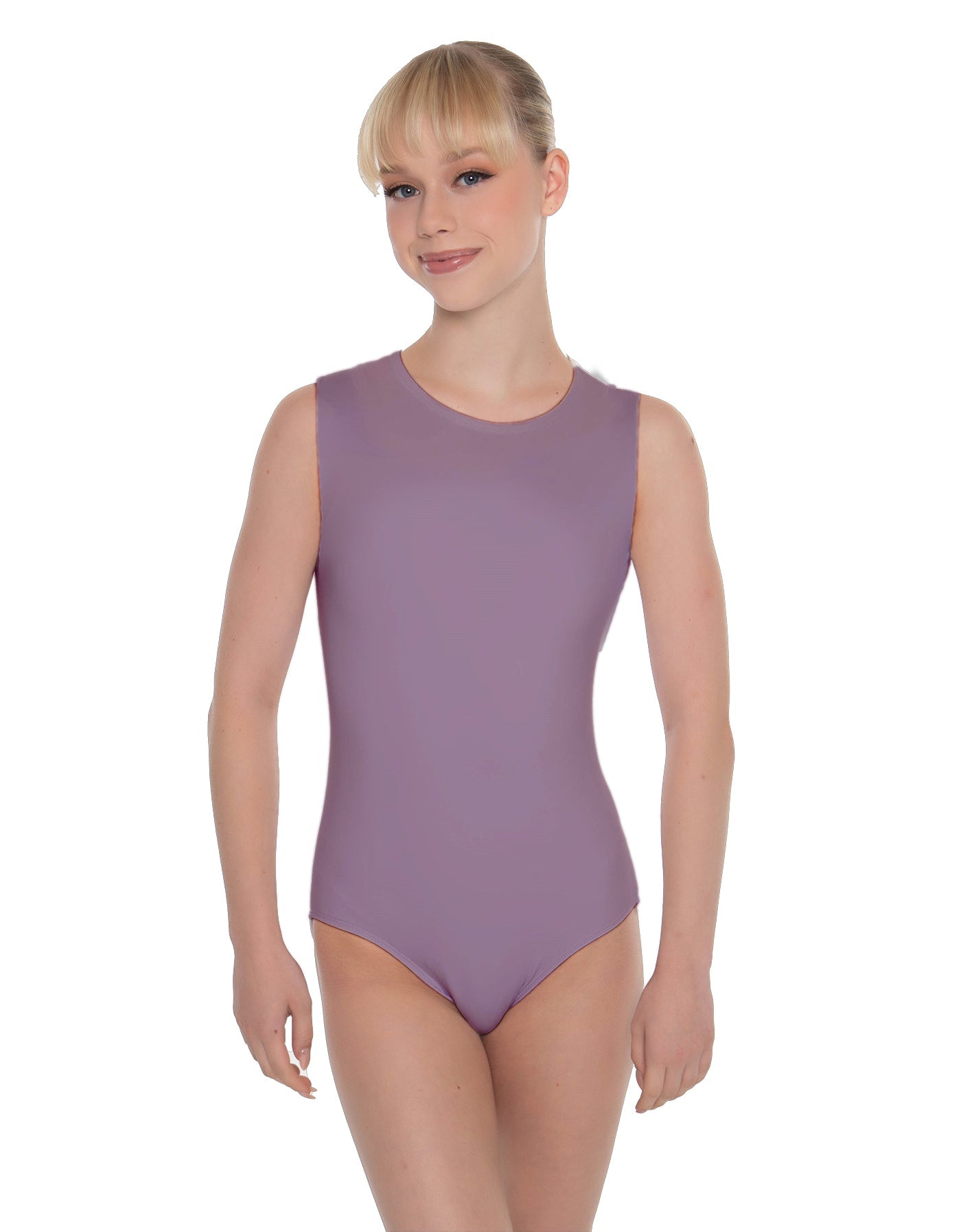 Solid Lycra Sleeveless Open Back Leotard