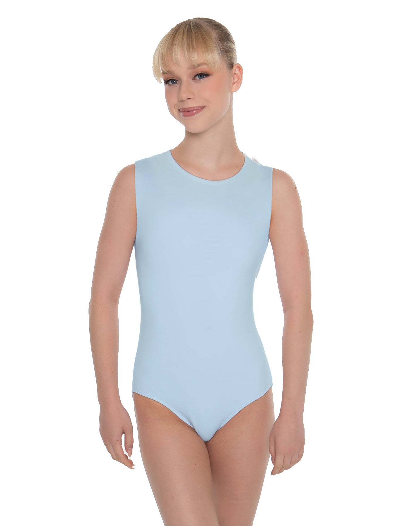 Solid Lycra Sleeveless Open Back Leotard