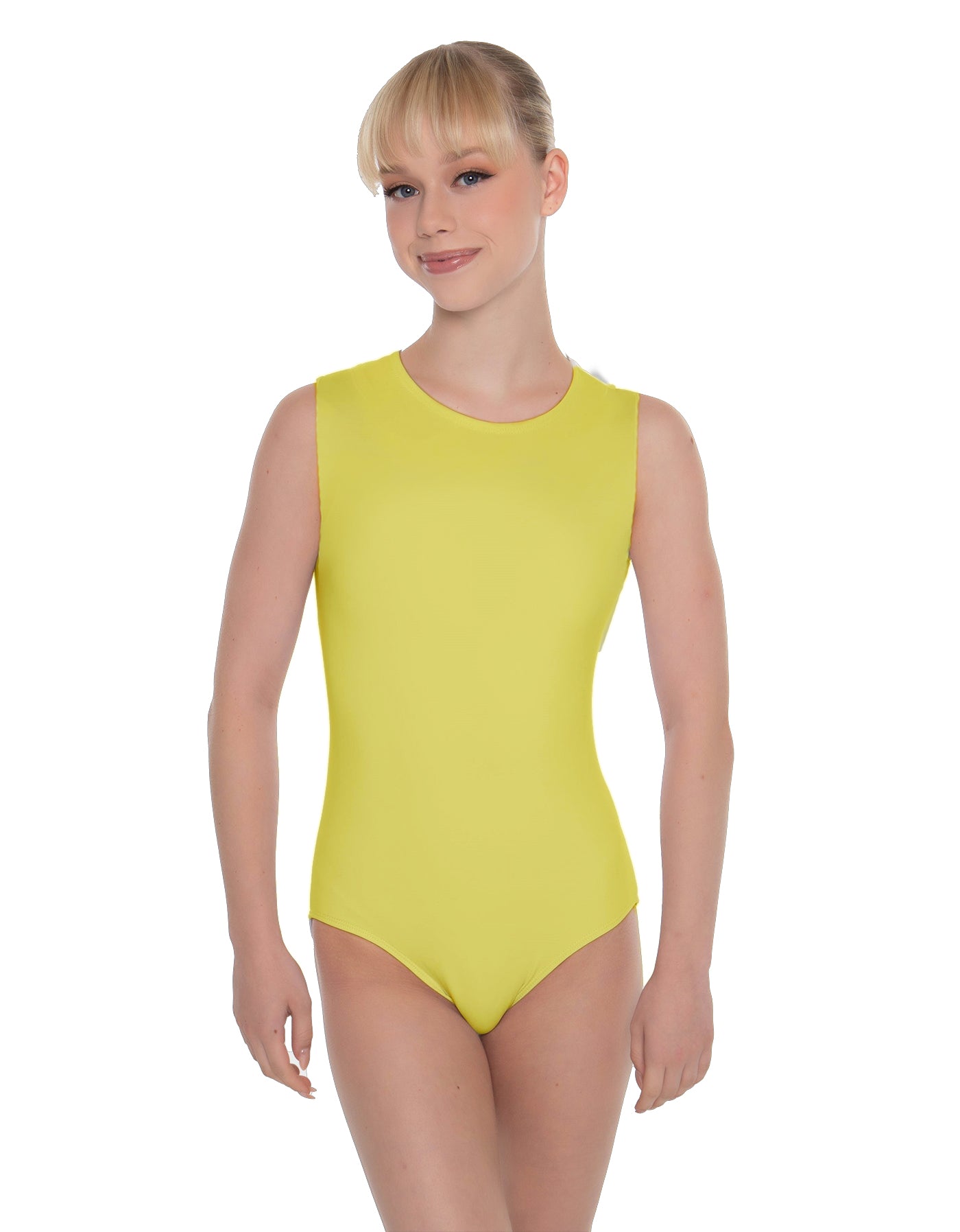 Solid Lycra Sleeveless Open Back Leotard