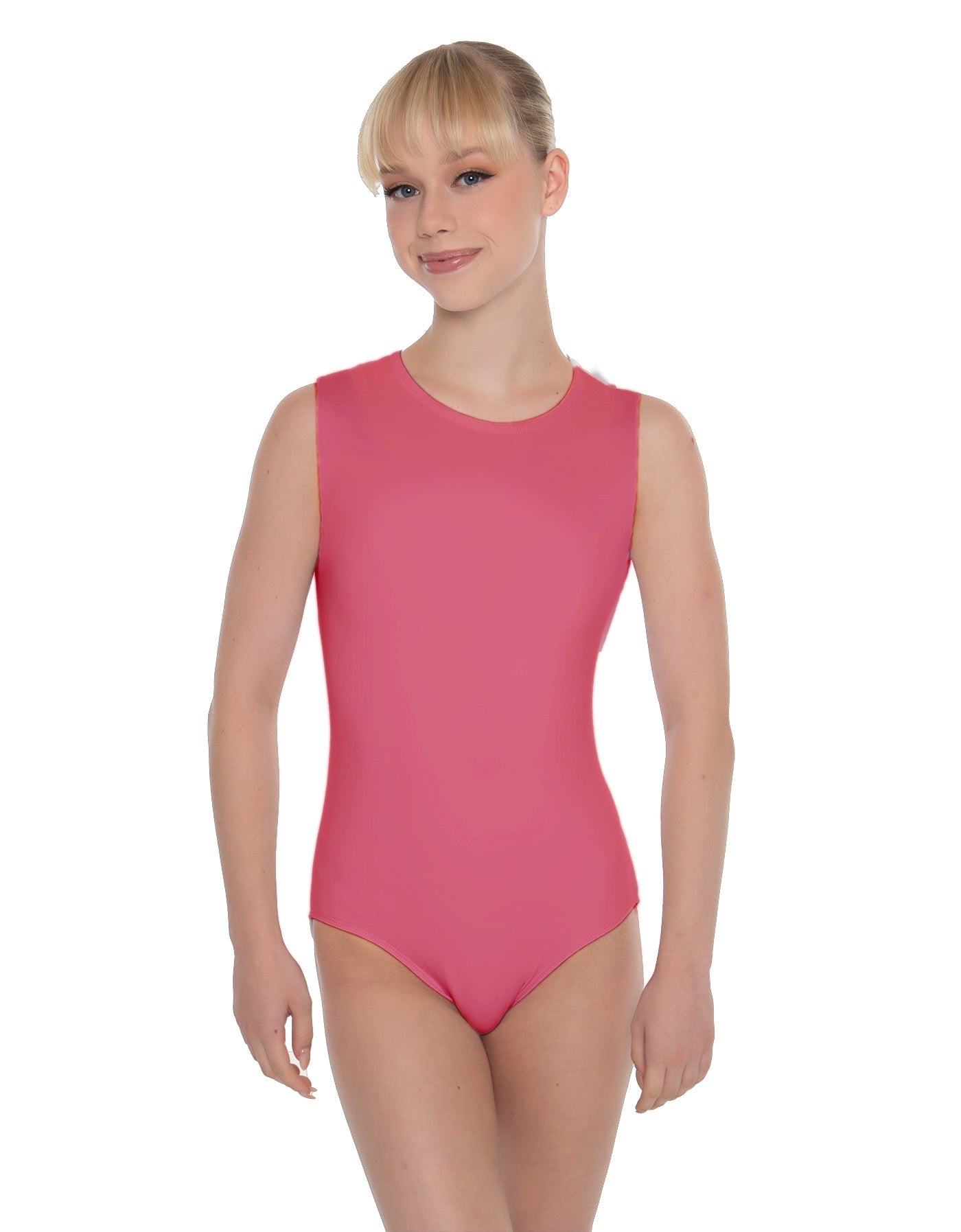 Solid Lycra Sleeveless Open Back Leotard