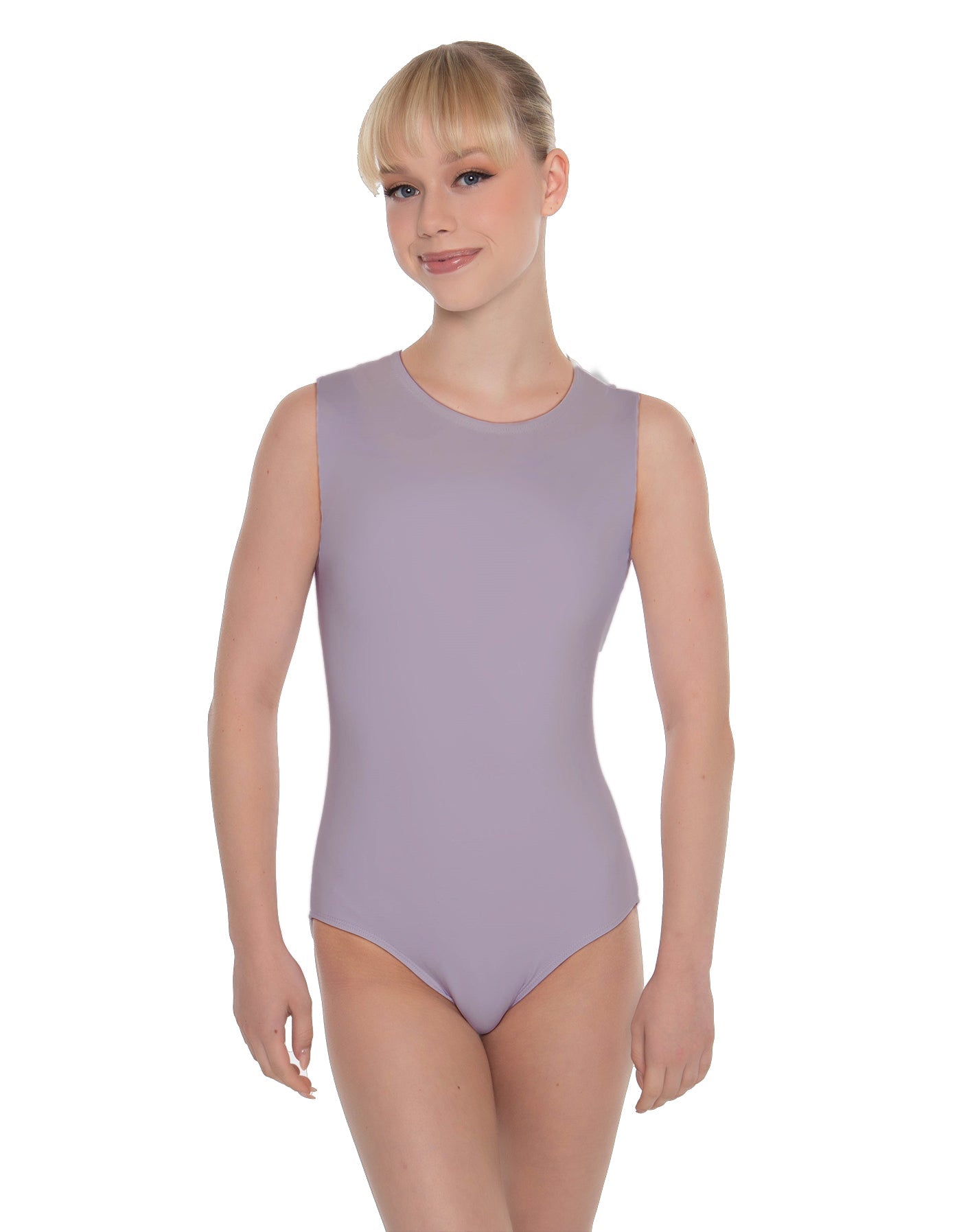 Solid Lycra Sleeveless Open Back Leotard