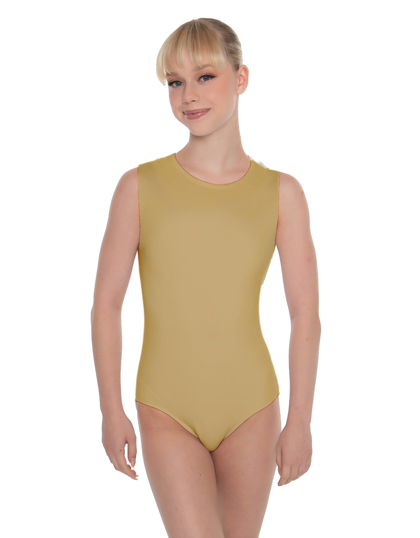 Solid Lycra Sleeveless Open Back Leotard