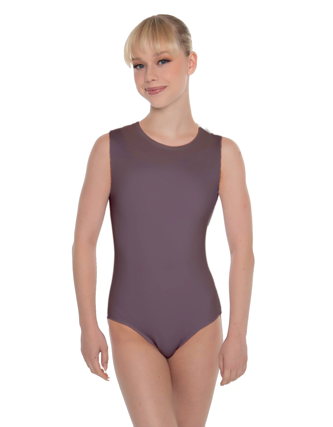 Solid Lycra Sleeveless Open Back Leotard