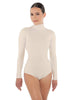 Solid Lycra TNeck LS Leotard Triangle Back
