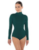 Solid Lycra TNeck LS Leotard Triangle Back