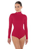 Solid Lycra TNeck LS Leotard Triangle Back