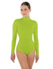 Solid Lycra TNeck LS Leotard Triangle Back