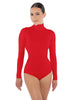 Solid Lycra TNeck LS Leotard Triangle Back