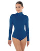 Solid Lycra TNeck LS Leotard Triangle Back