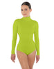 Solid Lycra TNeck LS Leotard Triangle Back