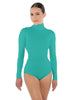 Solid Lycra TNeck LS Leotard Triangle Back