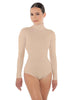 Solid Lycra TNeck LS Leotard Triangle Back