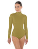 Solid Lycra TNeck LS Leotard Triangle Back