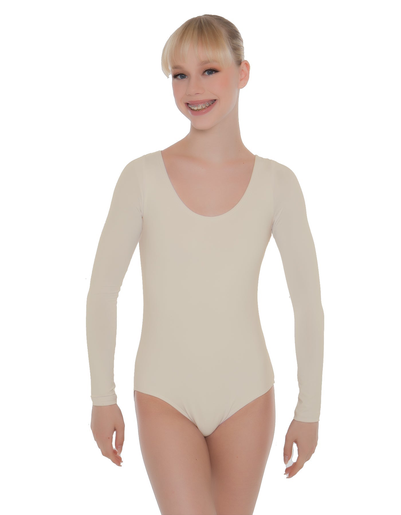 Solid Lycra LS Open Back Leotard