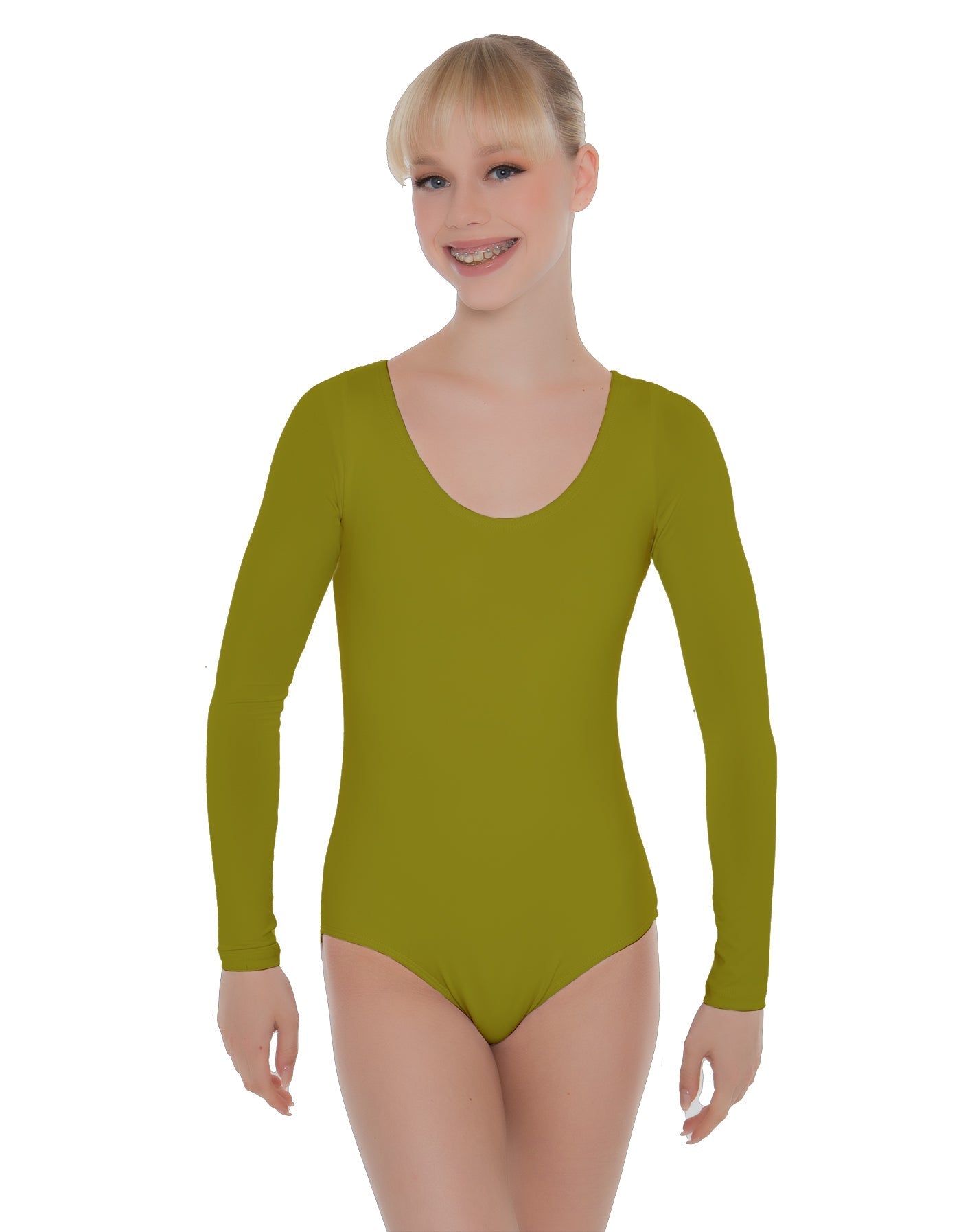 Solid Lycra LS Open Back Leotard