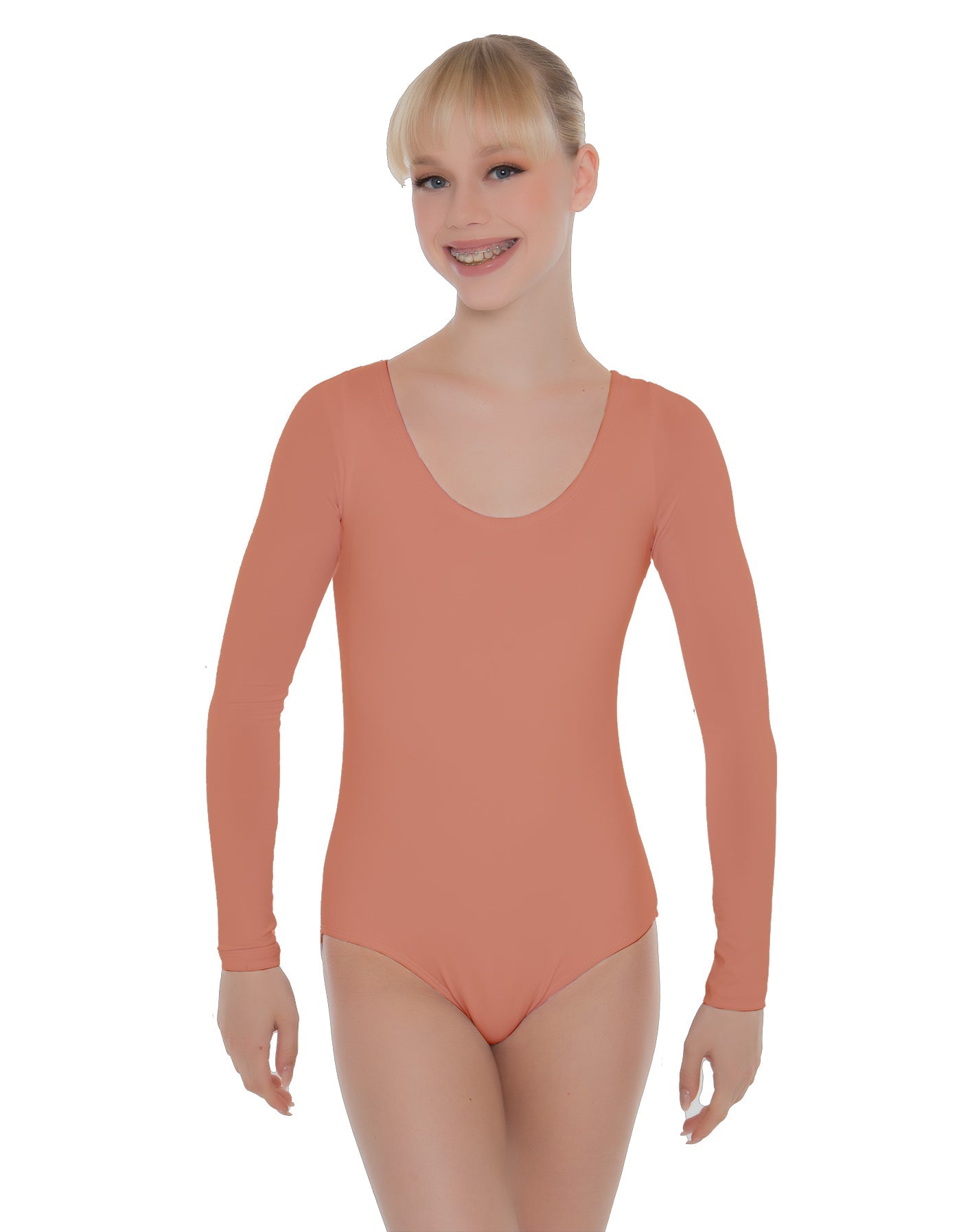 Solid Lycra LS Open Back Leotard