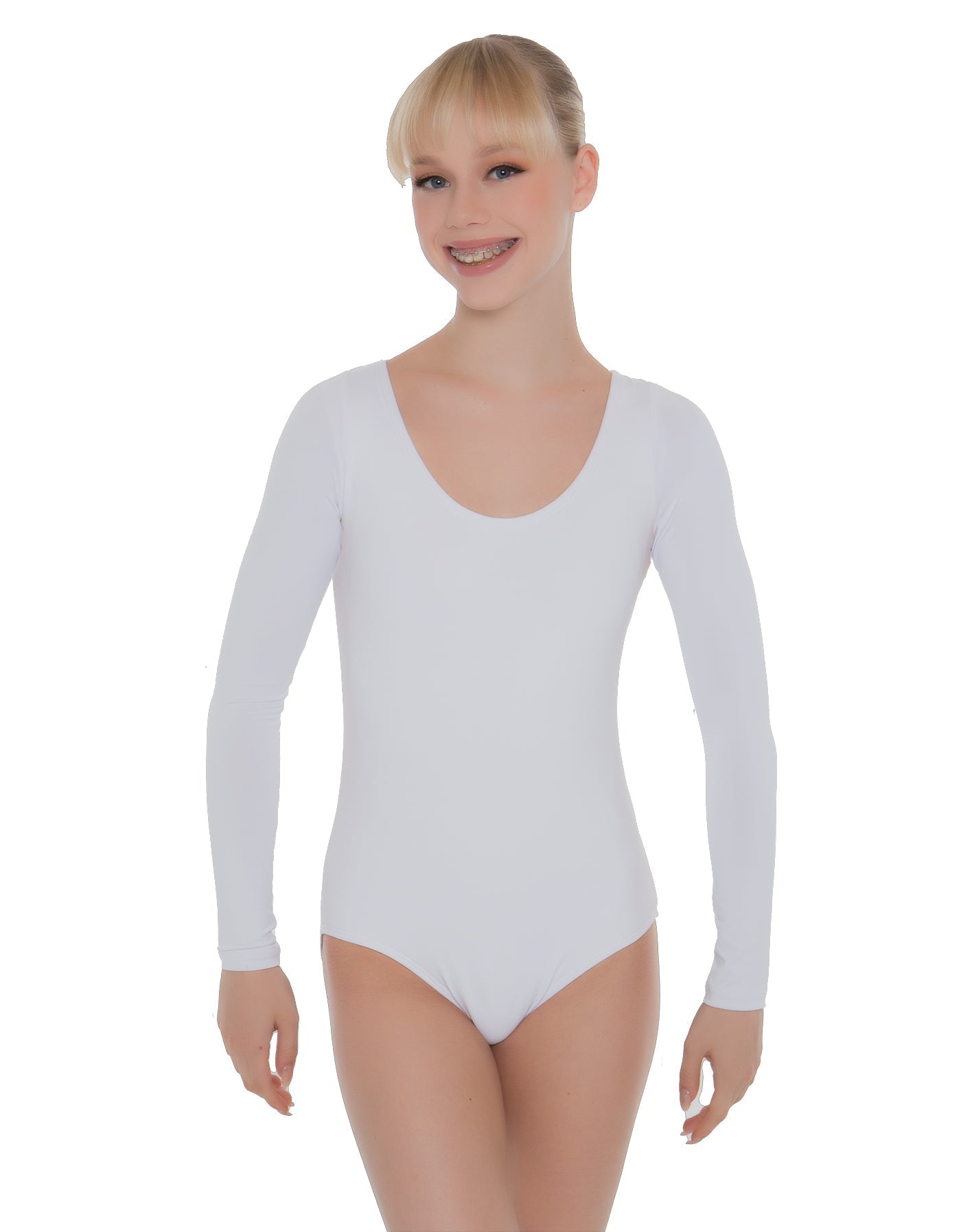 Solid Lycra LS Open Back Leotard