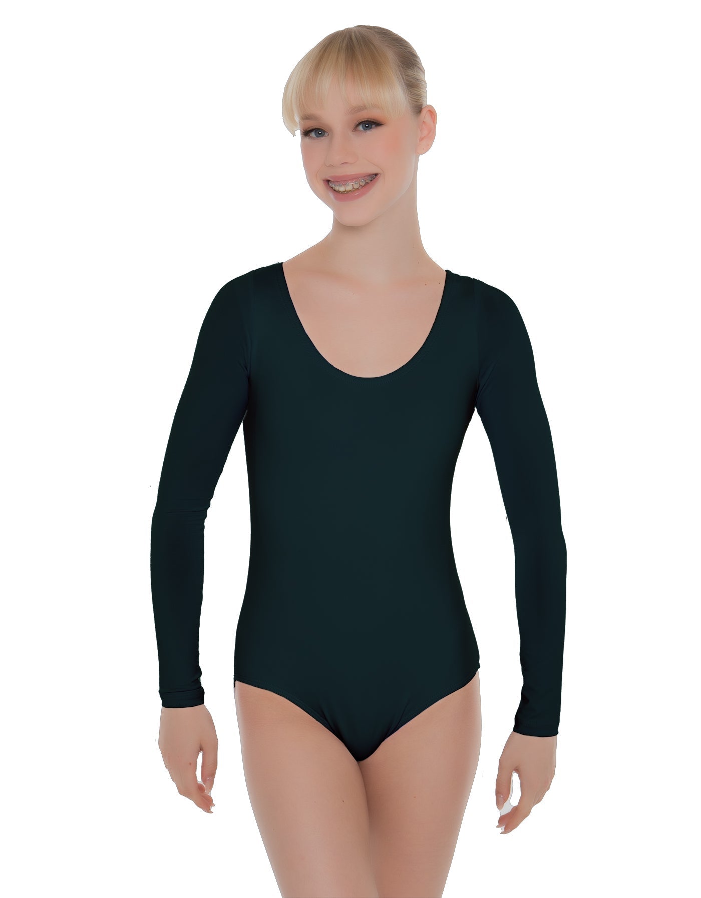 Solid Lycra LS Open Back Leotard