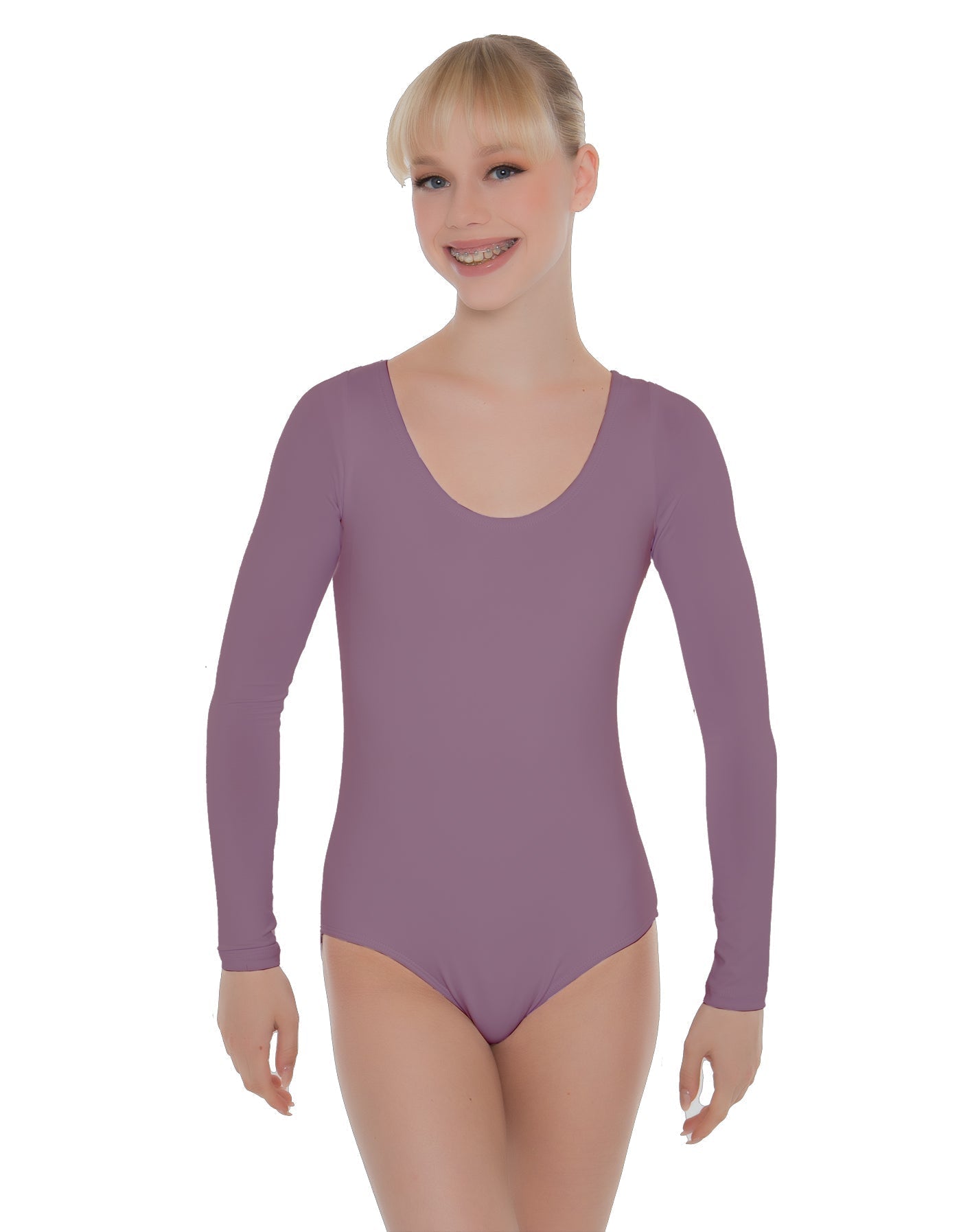 Solid Lycra LS Open Back Leotard