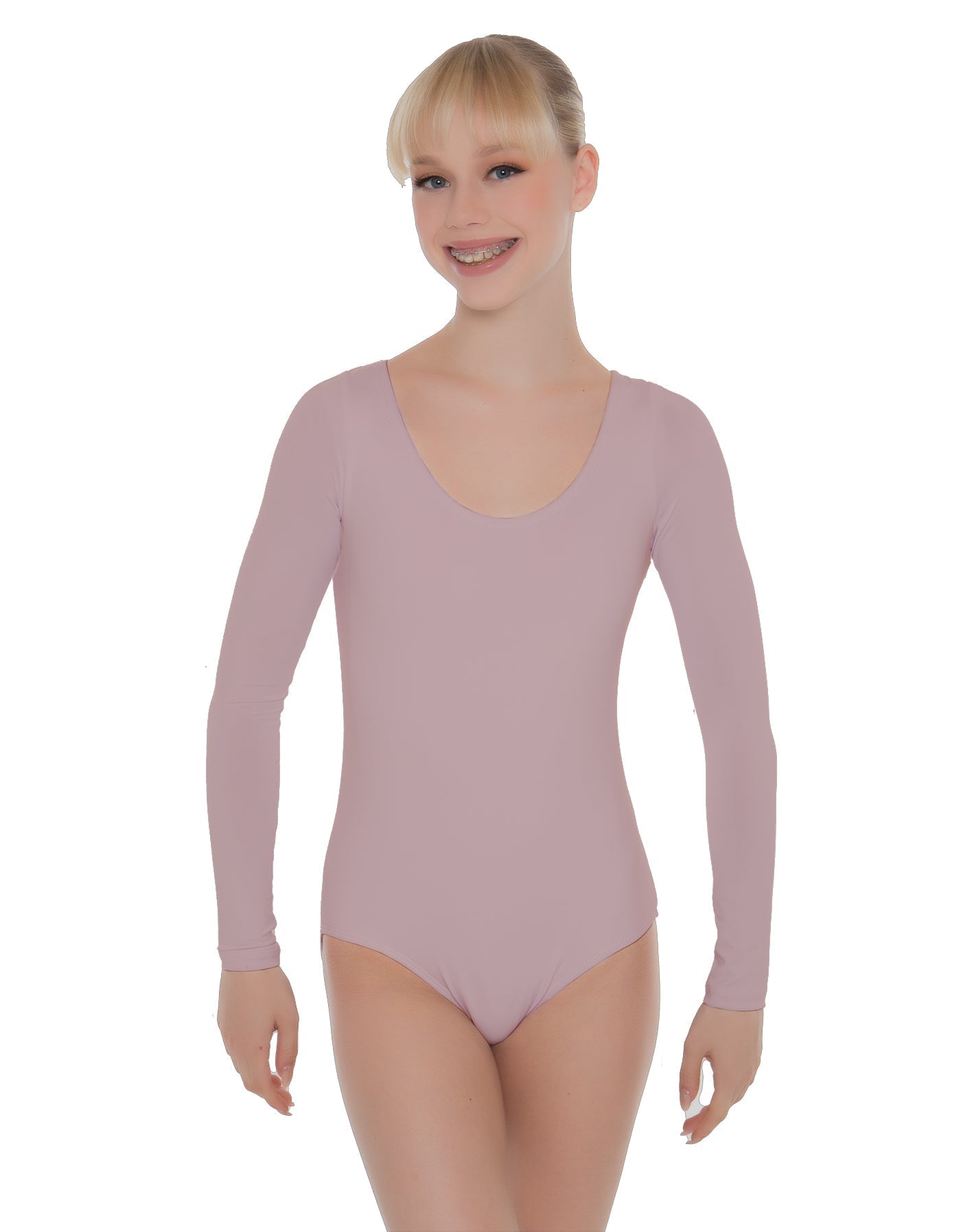 Solid Lycra LS Open Back Leotard