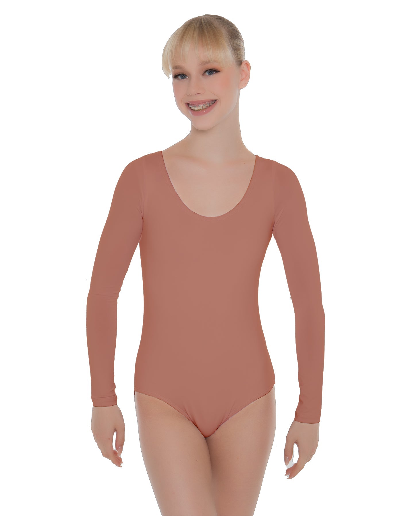 Solid Lycra LS Open Back Leotard