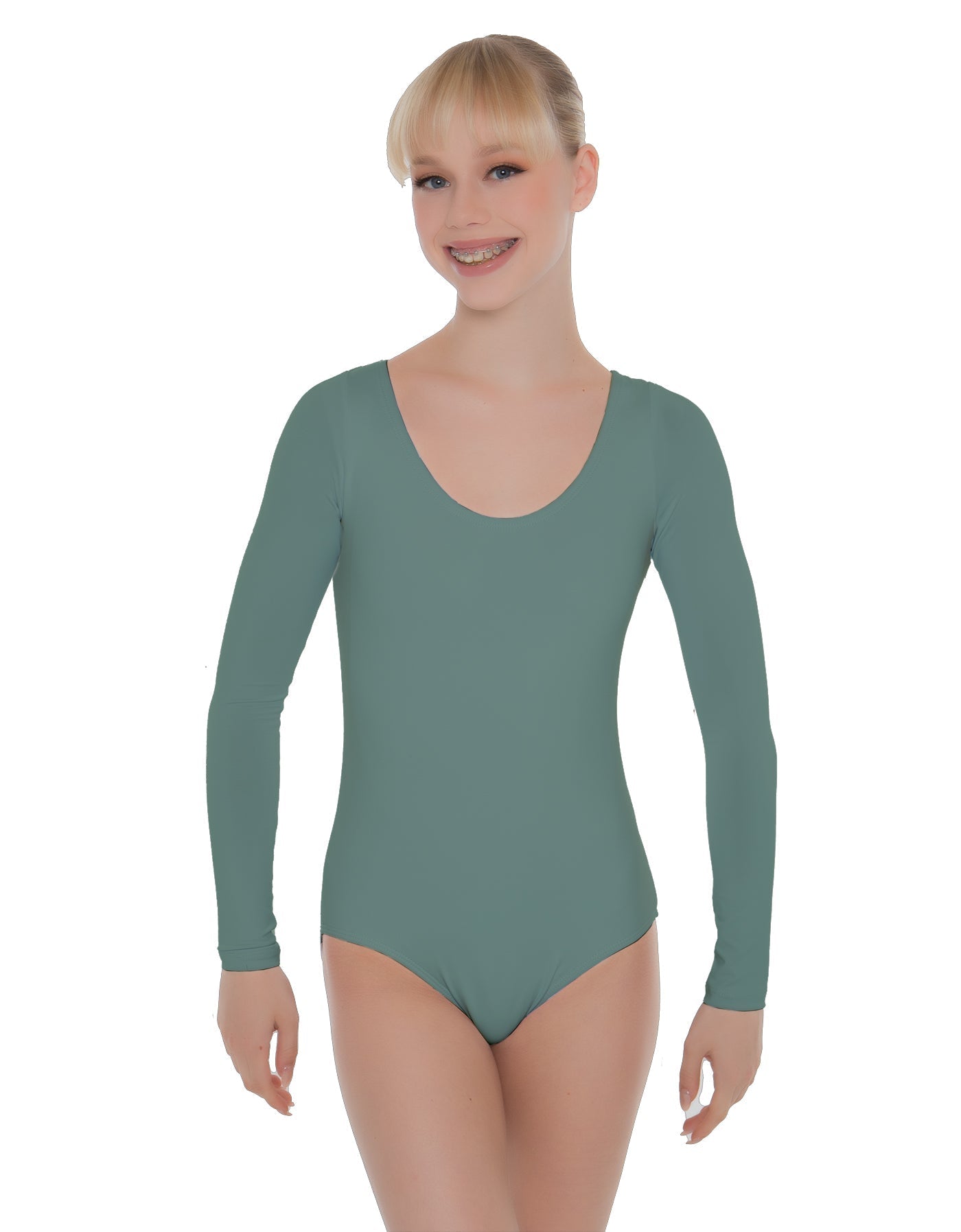 Solid Lycra LS Open Back Leotard