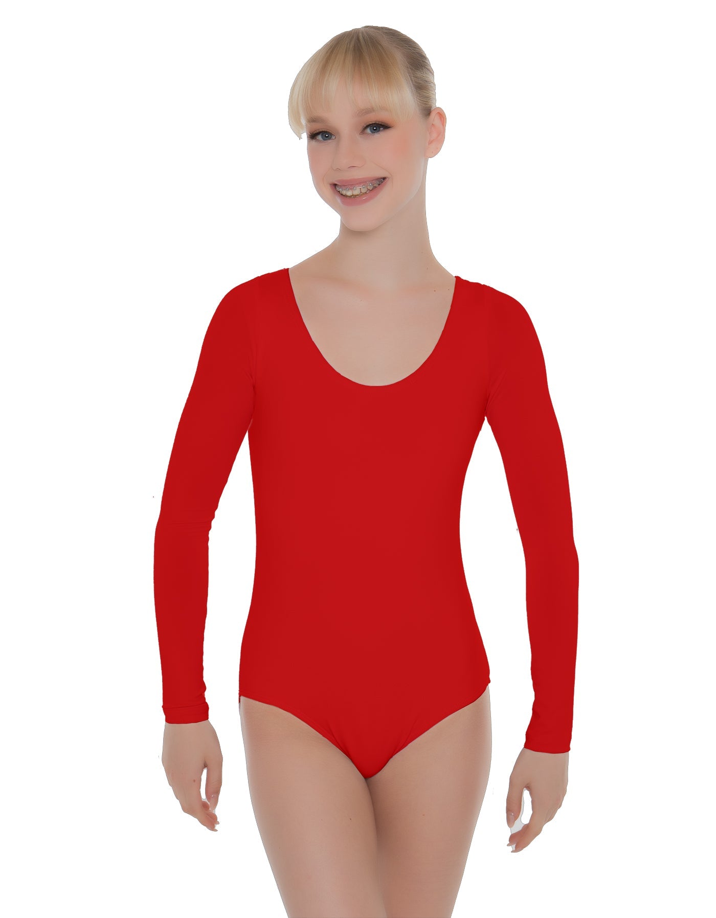 Solid Lycra LS Open Back Leotard