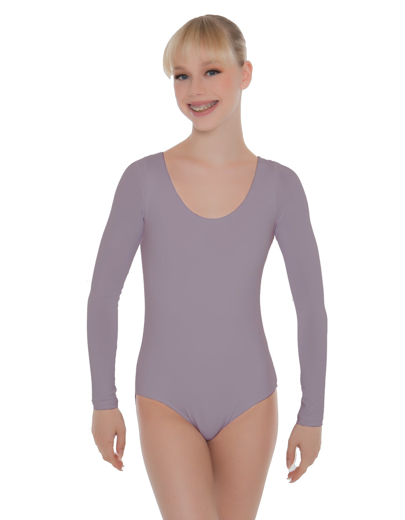 Solid Lycra LS Open Back Leotard