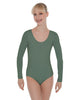 Solid Lycra LS Open Back Leotard