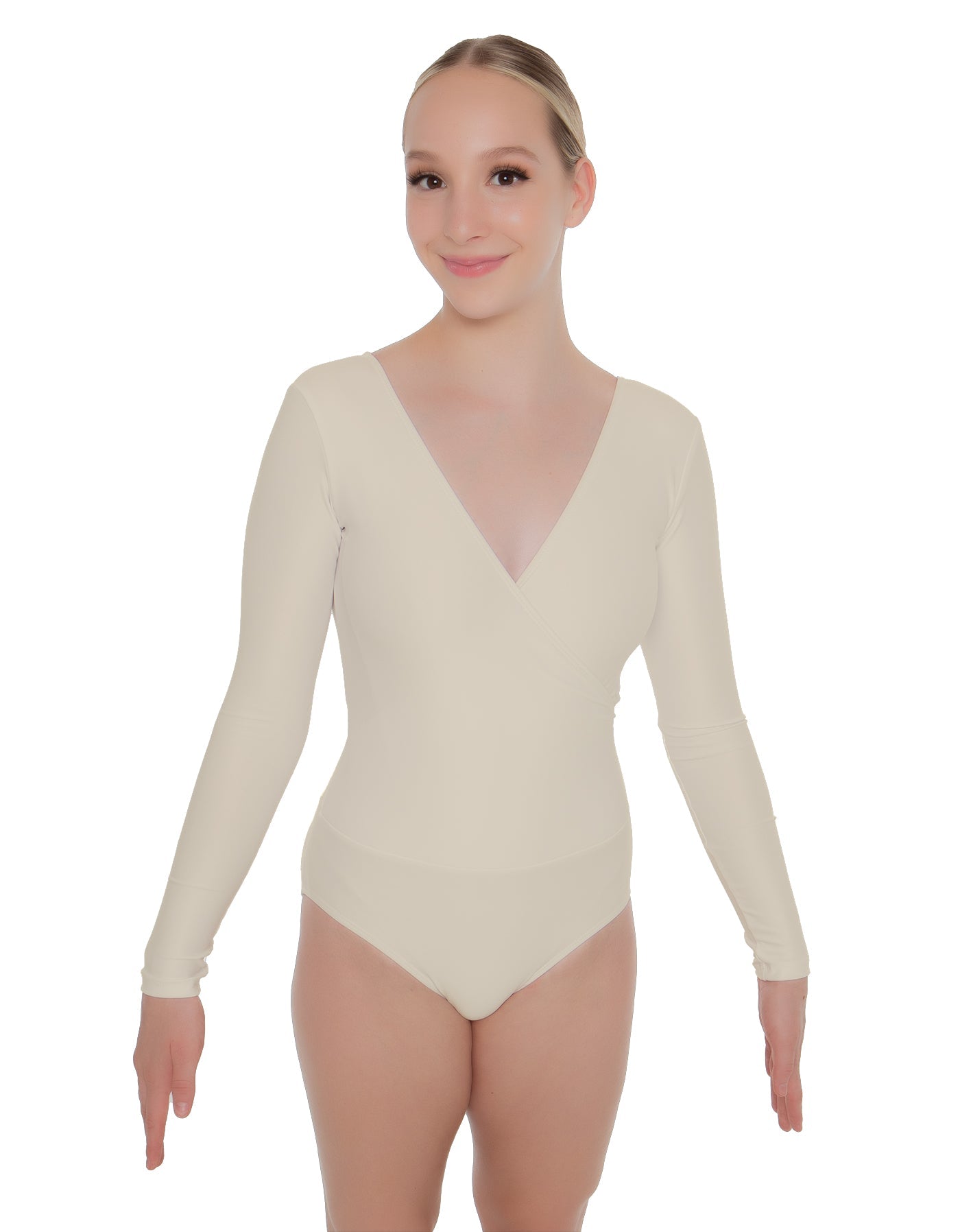 Solid Lycra LS Crossover Leotard