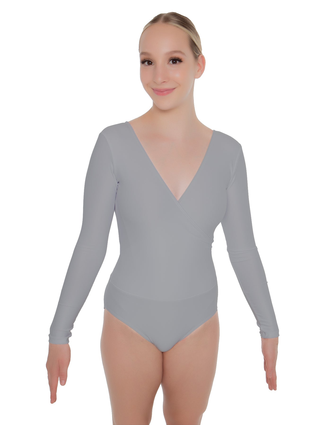 Solid Lycra LS Crossover Leotard