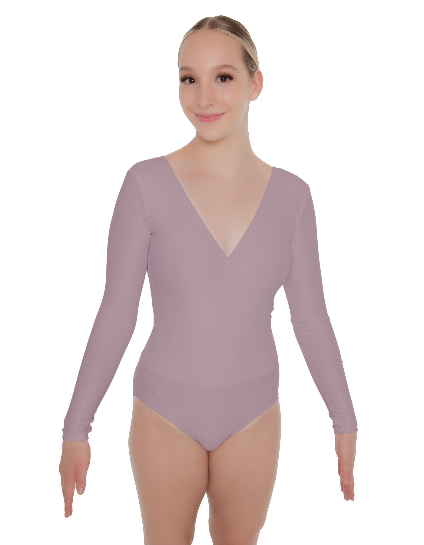 Solid Lycra LS Crossover Leotard
