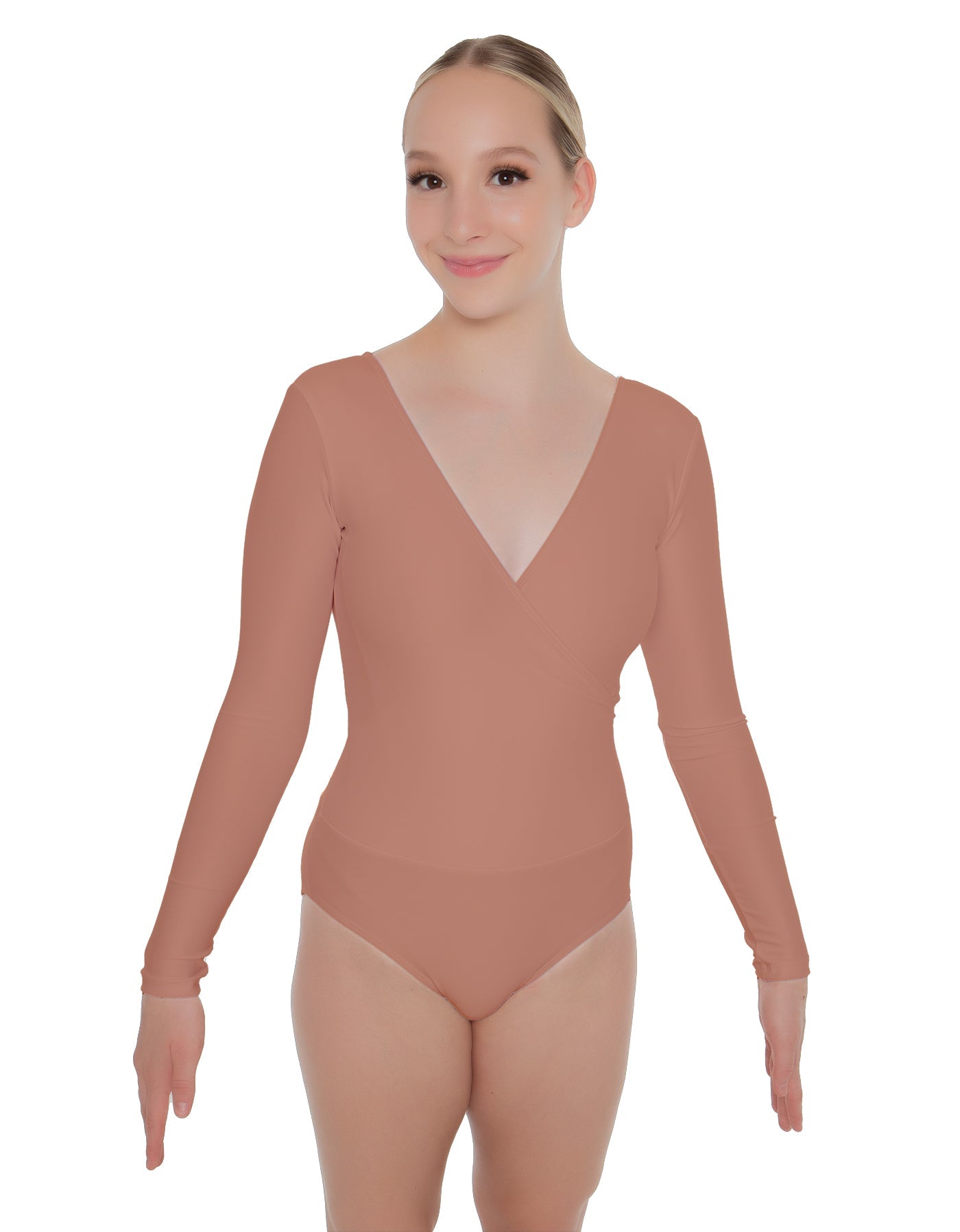 Solid Lycra LS Crossover Leotard
