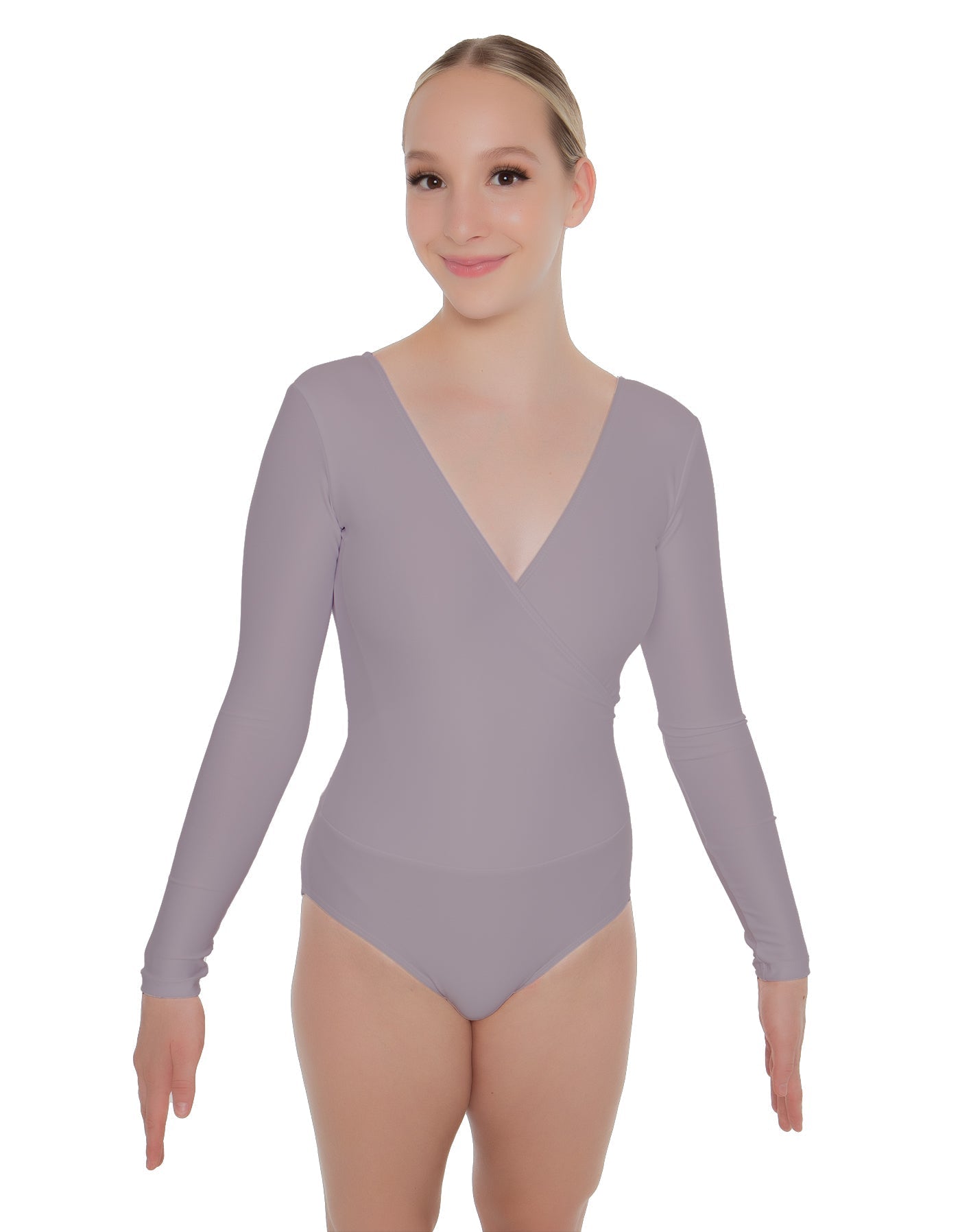 Solid Lycra LS Crossover Leotard