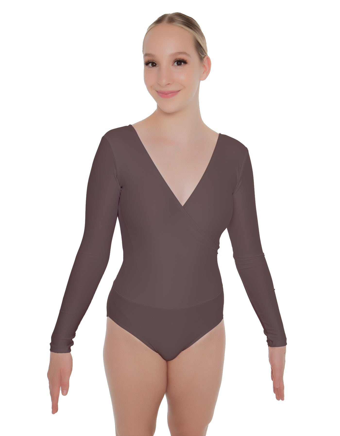 Solid Lycra LS Crossover Leotard