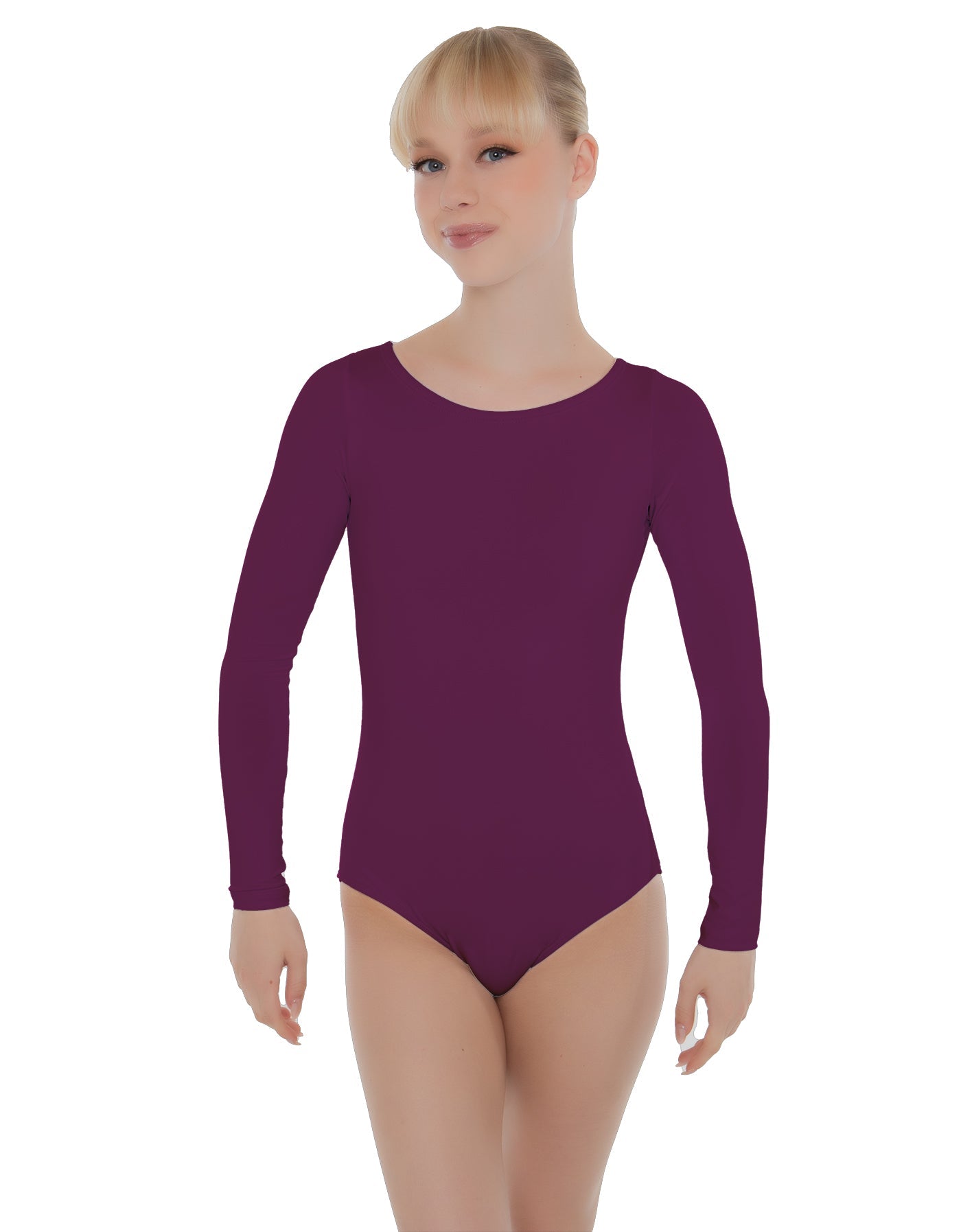 Solid Lycra LS Open Bow Back Leotard
