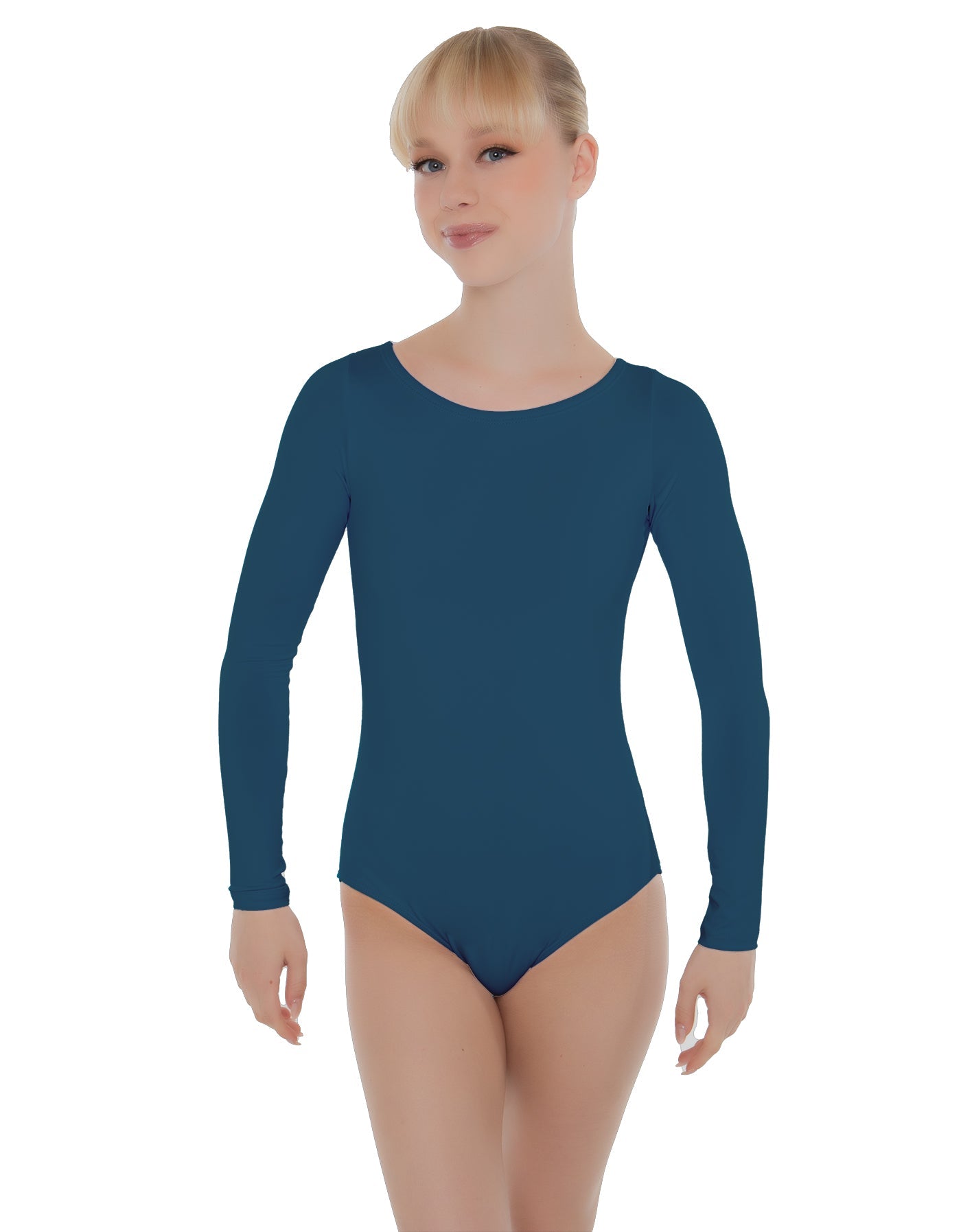 Solid Lycra LS Open Bow Back Leotard
