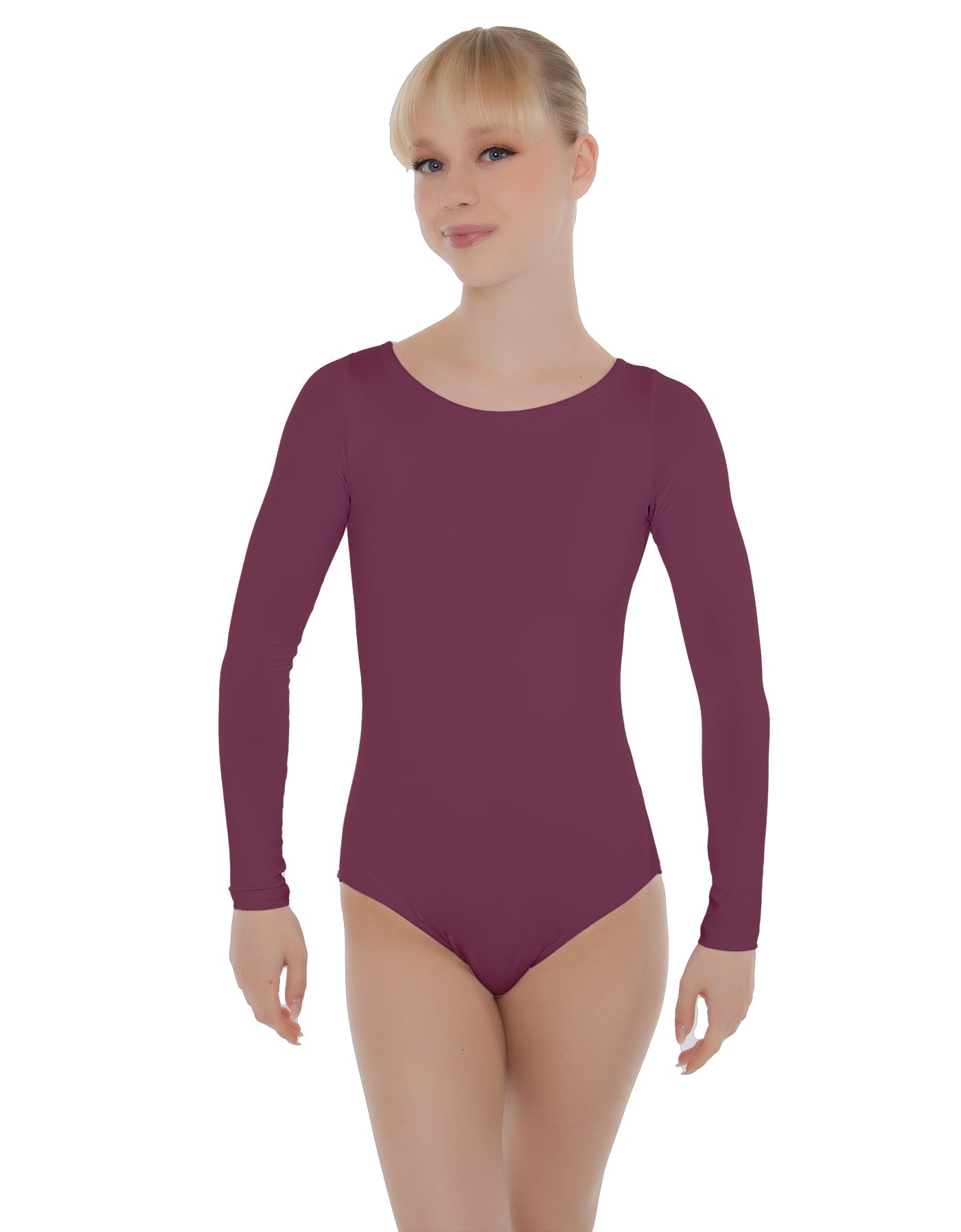 Solid Lycra LS Open Bow Back Leotard