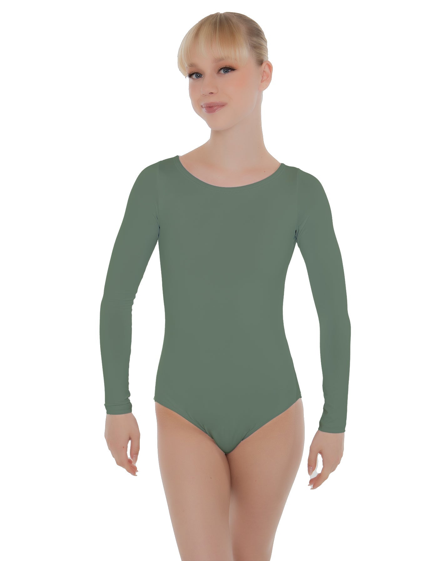 Solid Lycra LS Open Bow Back Leotard
