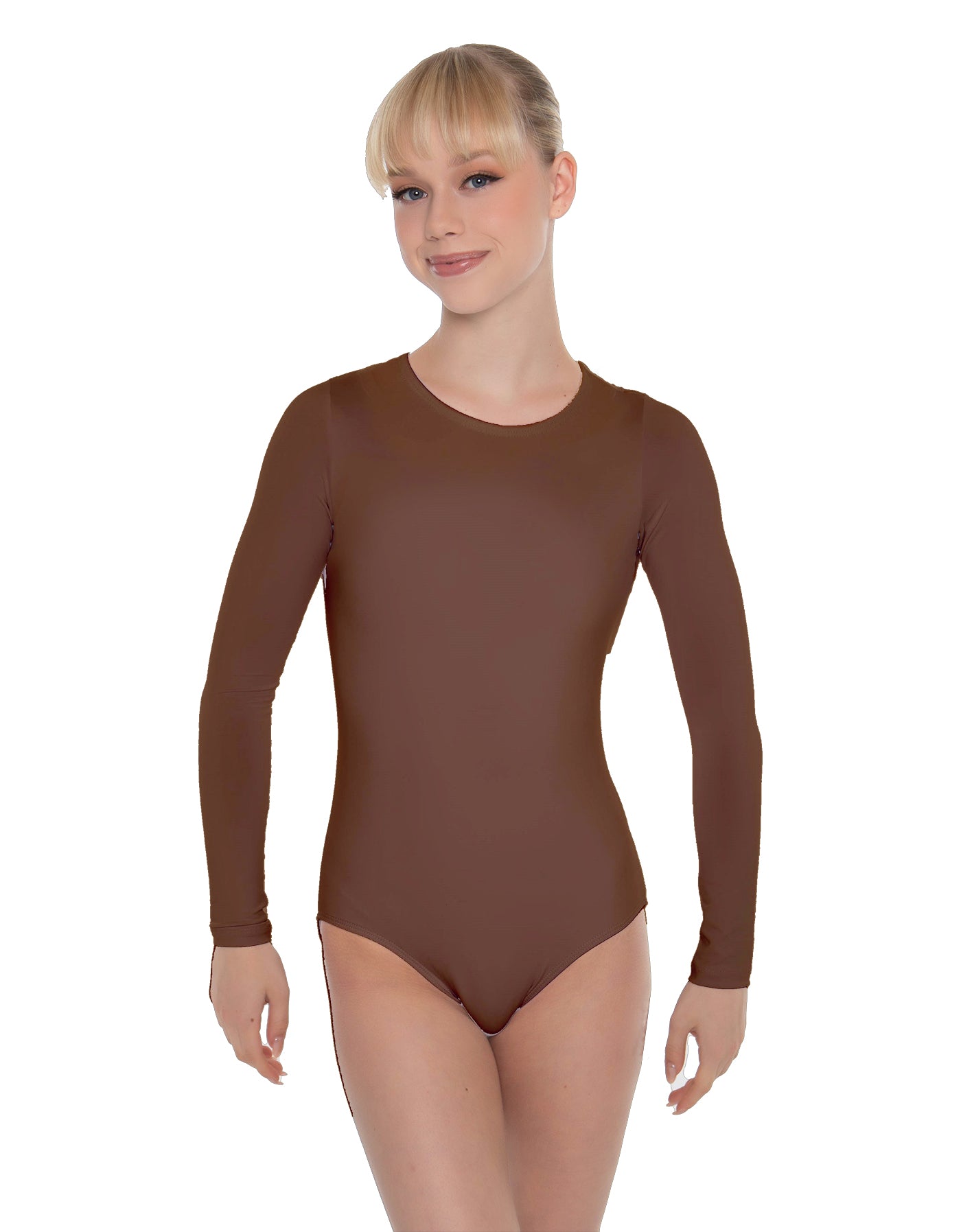 Solid Lycra LS Leotard Open Back