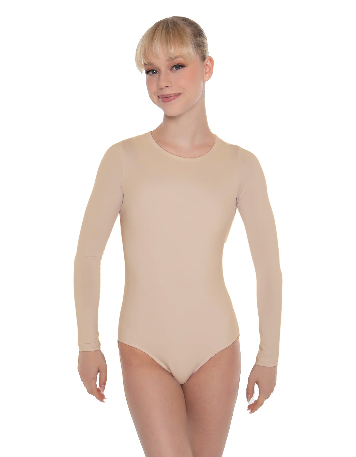 Solid Lycra LS Leotard Open Back