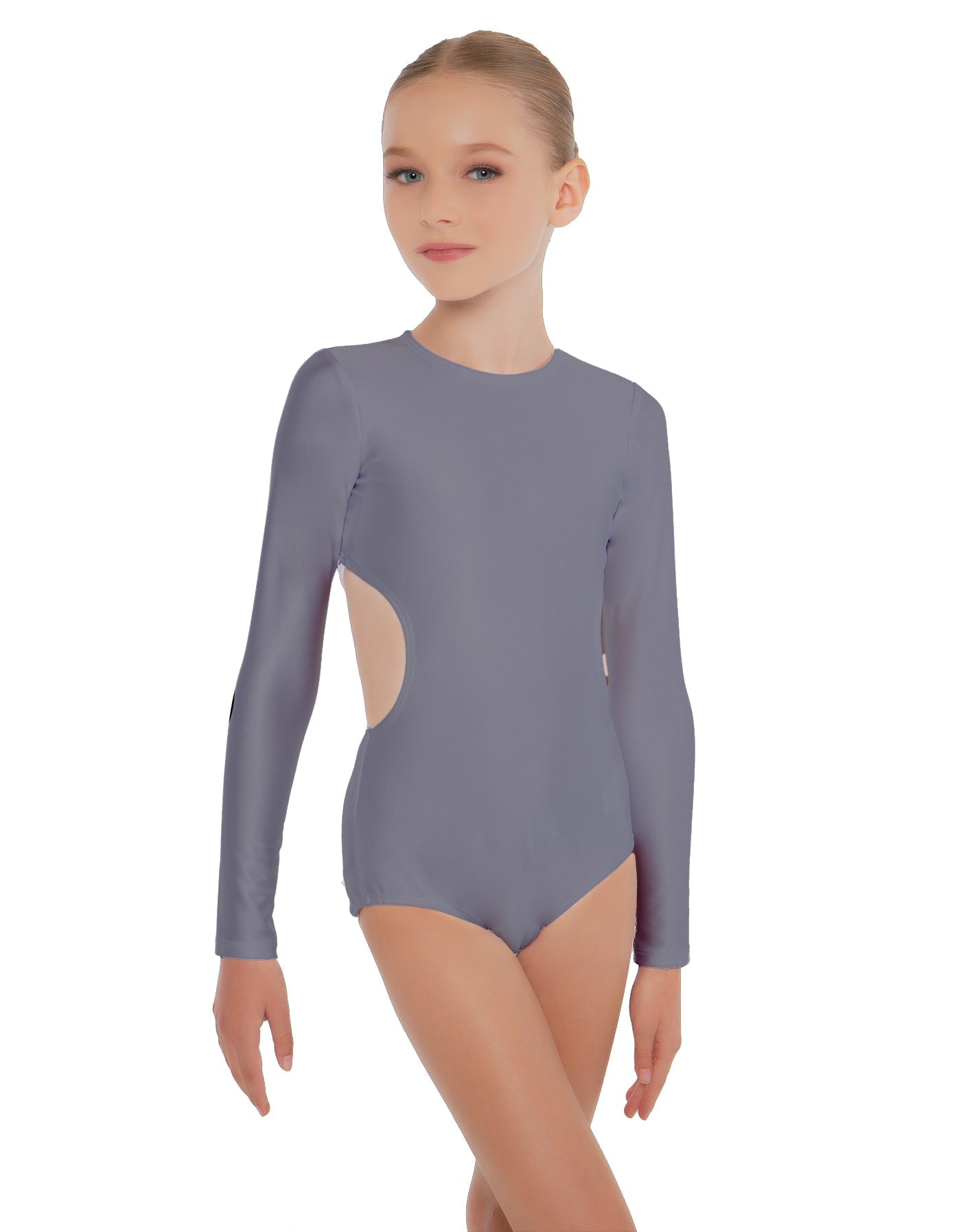 Solid Lycra LS Leotard Triangle Back