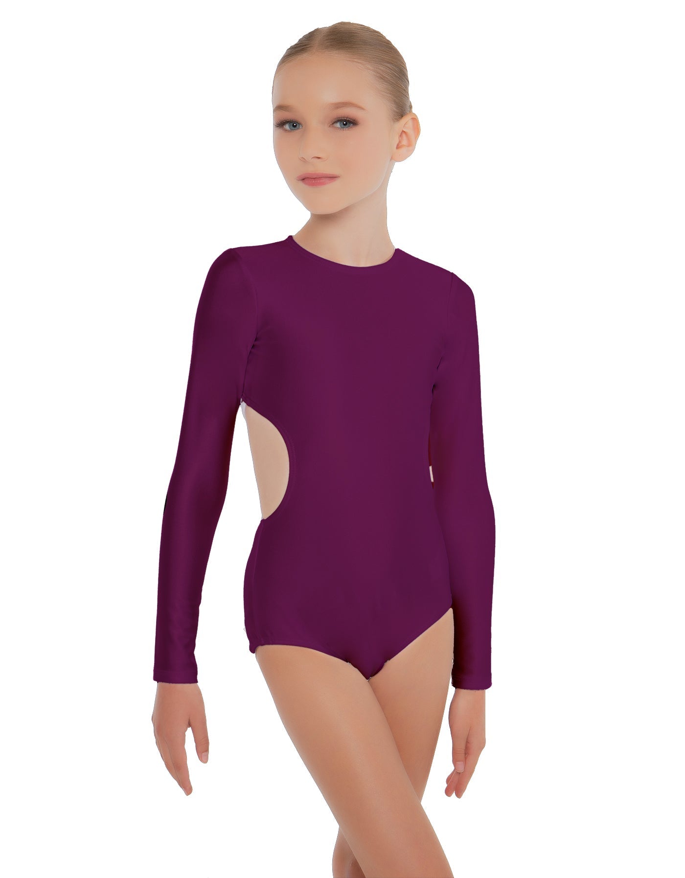 Solid Lycra LS Leotard Triangle Back