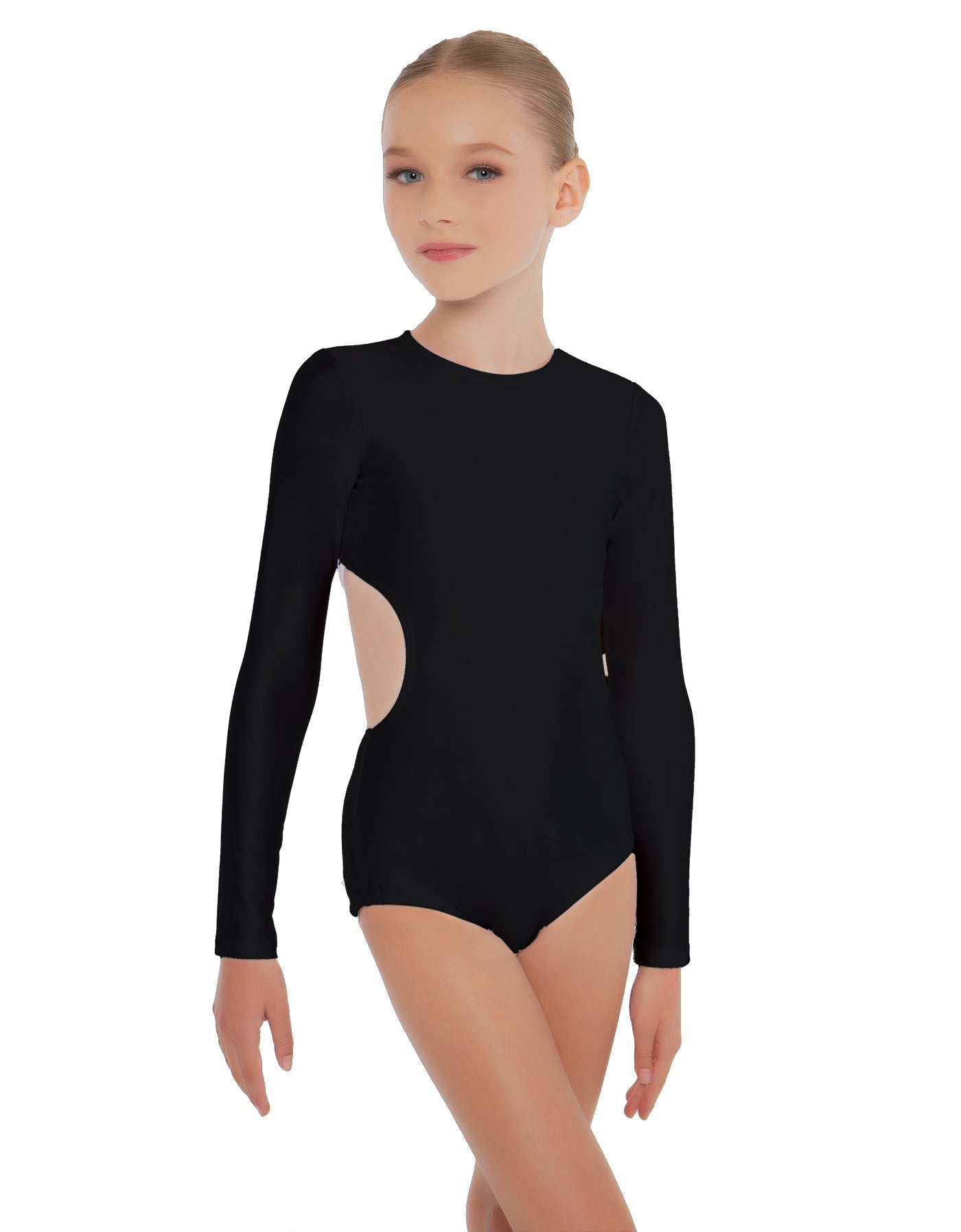 Solid Lycra LS Leotard Triangle Back
