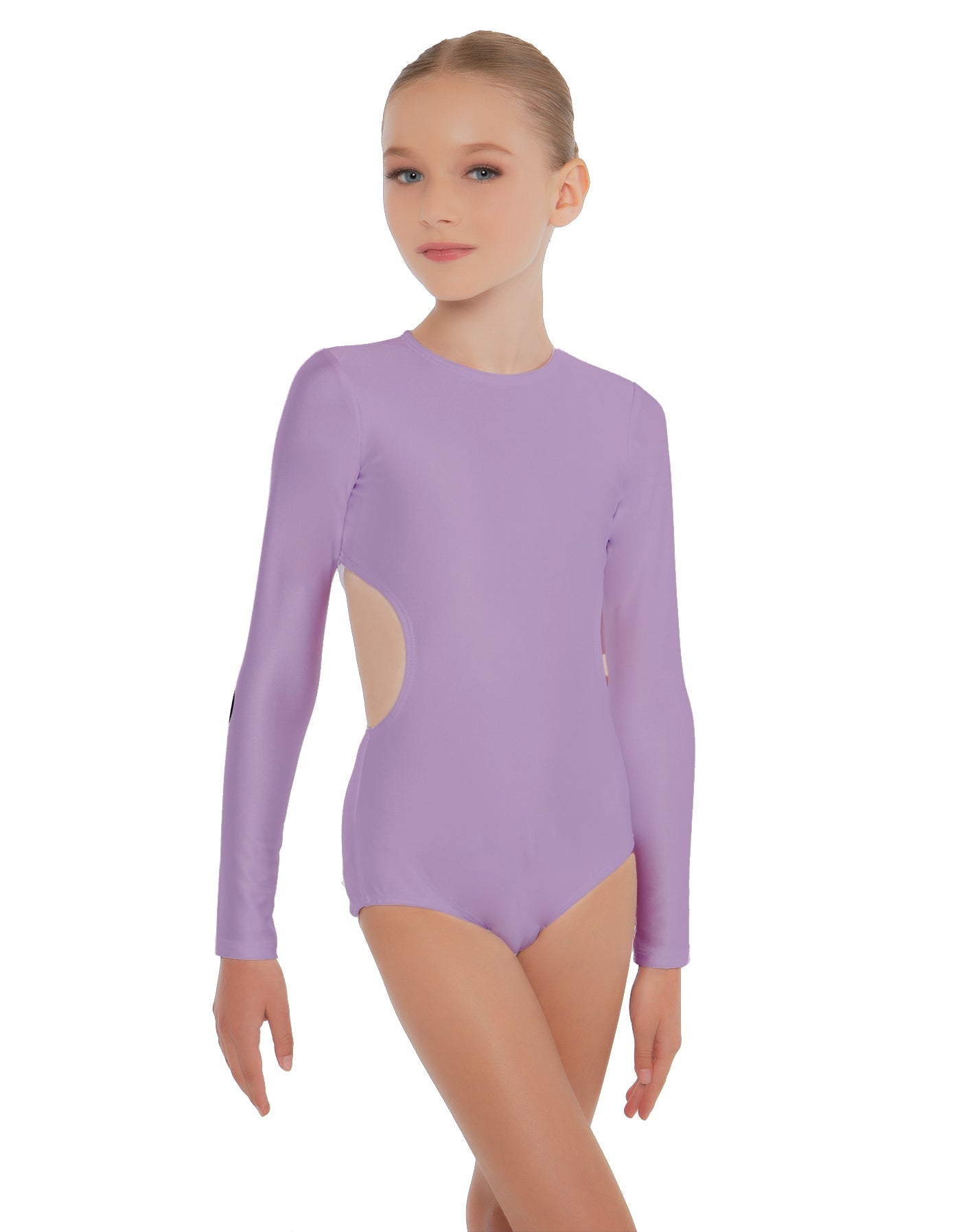 Solid Lycra LS Leotard Triangle Back