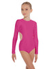 Solid Lycra LS Leotard Triangle Back