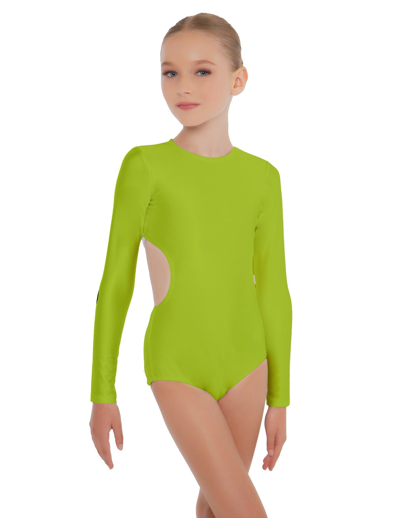 Solid Lycra LS Leotard Triangle Back
