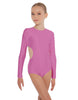 Solid Lycra LS Leotard Triangle Back